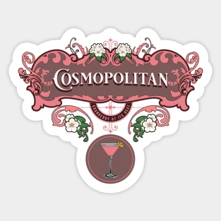 Retro Cosmopolitan Cocktail Sticker